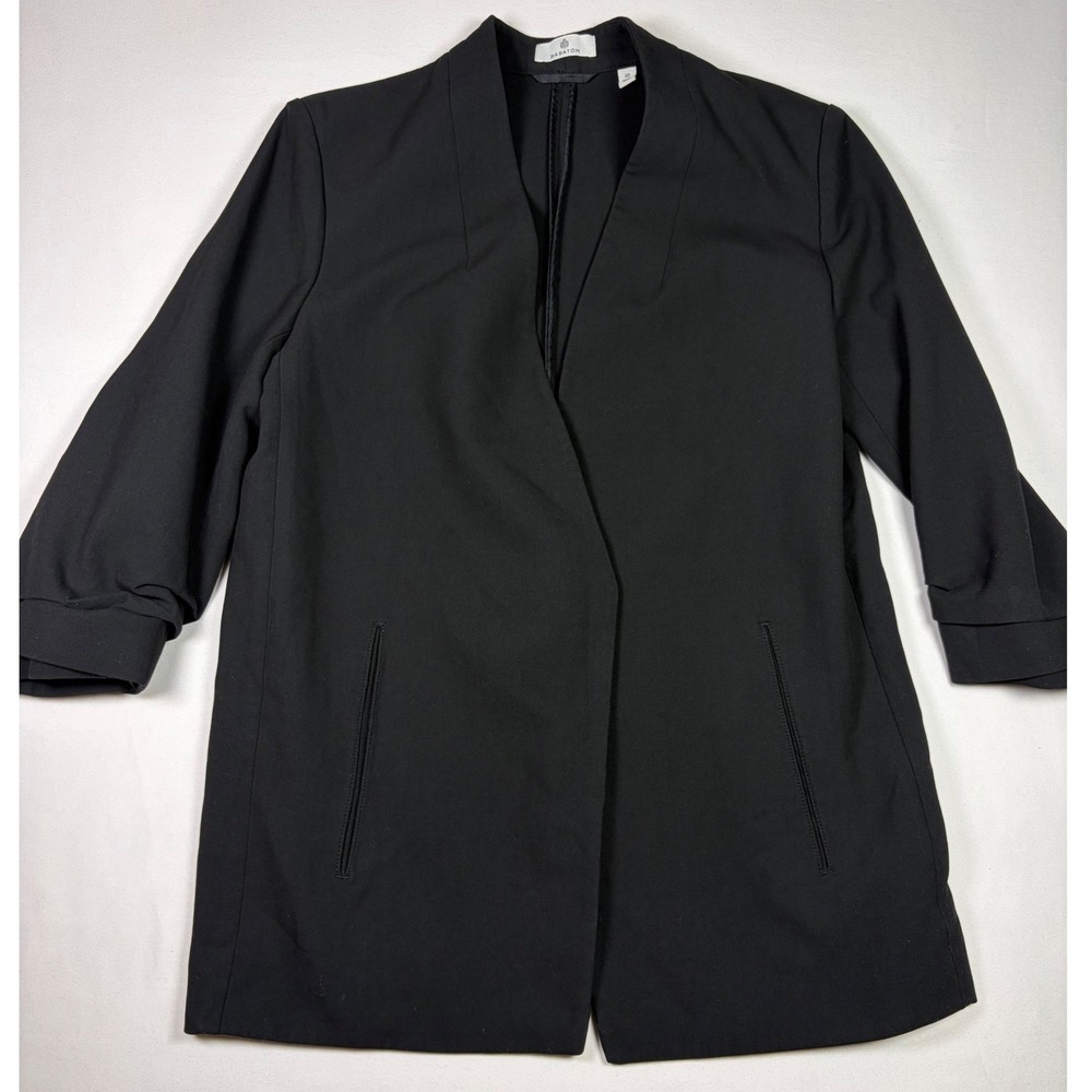 Babaton Keith Blazer Open Front Ruched Sleeve Black Professional Women Size 10